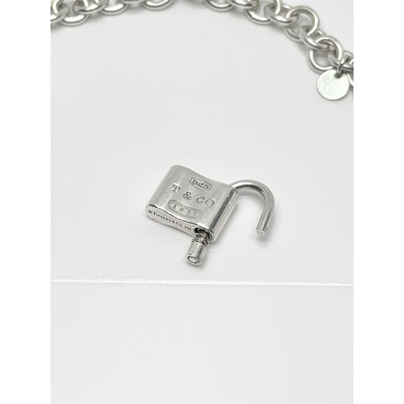 Tiffany & Co. 1837 Sterling Silver .925 Clasping Padlock Link Lock Bracket 7” - Picture 6 of 10